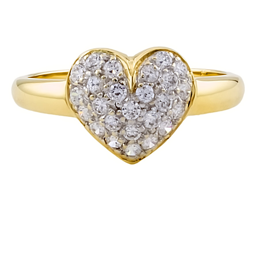 9ct gold Cubic Zirconia Cluster Ring size N